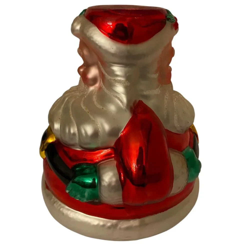 Dept 56 Handblown Glass Santa Claus Candleholder Figurine Vintage Christmas Red‎